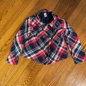 Fun plaid Gymboree jacket size 8 button closure pink & blue colors